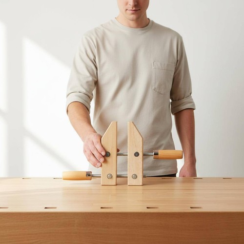 Wooden hand screw clamp - wooden, fast