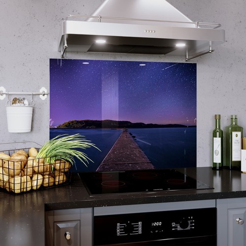 Glass splashback kitchen - glass,