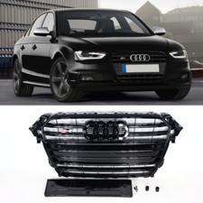 For Audi A4 S4 12-15 B8.5 Grill Grille Front Grill in S4 Look Black Black