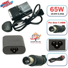 GENUINE DELL LAPTOP CHARGER 19.5V-3.34A, 65W (7.4MM PIN) WITH POWER LEAD