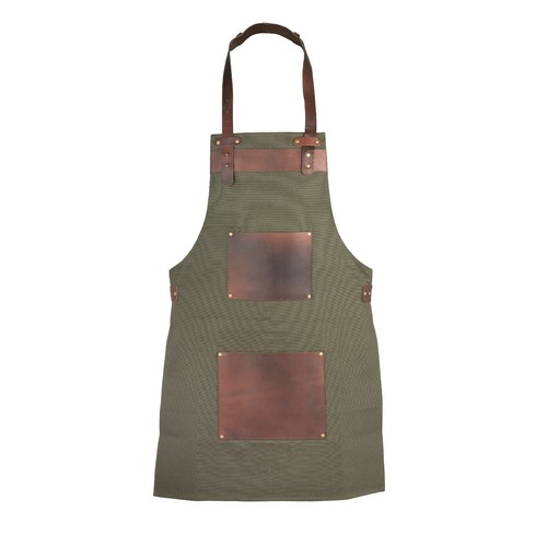 Leather canvas apron - leather, &