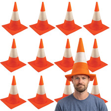 Traffic Cone Orange Hat Adult