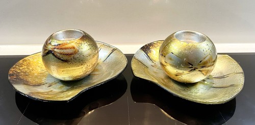 Pair glass ball tea - pair, of