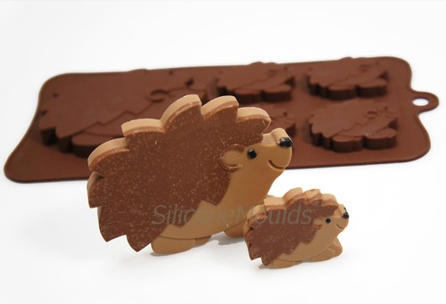 Hedgehog silicone mould - 4+1,