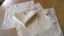 4  VINTAGE HAND EMBROIDERED