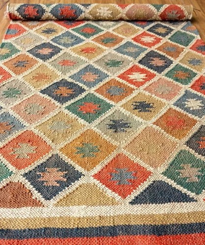 Wool kilim jute rectangle - jute,