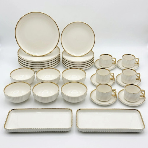 40pc luxury white dinnerware - 40pc,