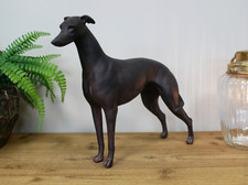 Resin Bronze Vintage Style Whippet Garden Ornament Outdoor Decor Statue Figurine