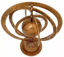 16'' Nautical Antique Brass Astrolabe Armillary Navigation Astrological Globe