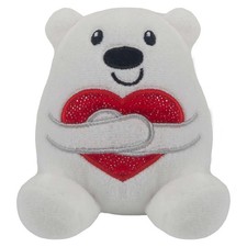 Valentines Love Bear Soft Toy Hugging Shiny Heart Cute Plush Cuddly 10cm White