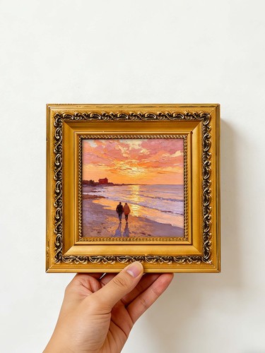 Beach sunset couple seascape - beach,