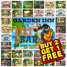 Metal Tin Sign Plaque Tiki Bar Home Bar Gin Bar Man Cave Personalised Signs M112