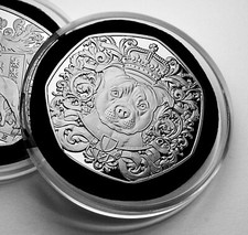 STAFFORDSHIRE BULL TERRIER Silver Commemorative Coin in Capsule. Staffy/Dog