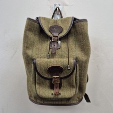 Barbour Vintage B659 Tweed Knapsack Check Field Utility Backpack Rucksack Bag