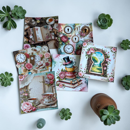 Vintage tea card toppers - vintage,