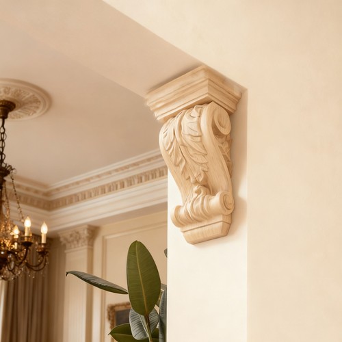European style wood corbel - european,