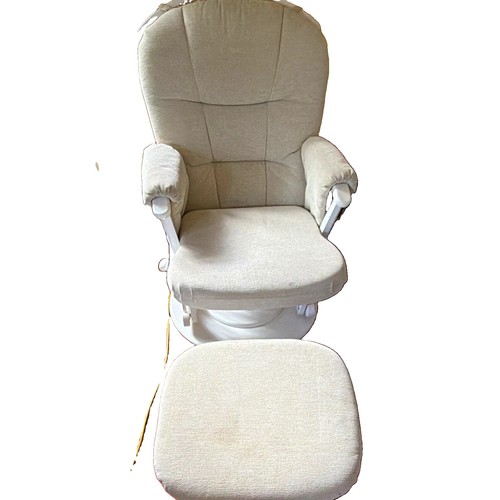 Beige swivel cushioned glider - beige,