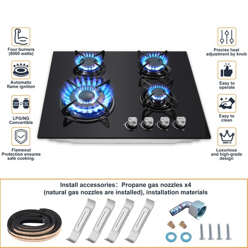 Built gas hob burners - built,