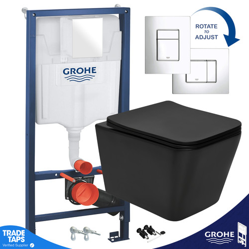 Square black rimless - square, hung