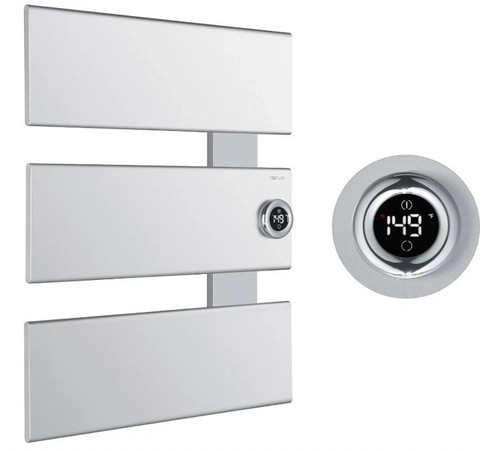 Heated towel rack silver - heated,