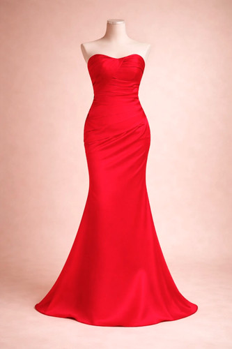 Satin mermaid prom dress - prom,