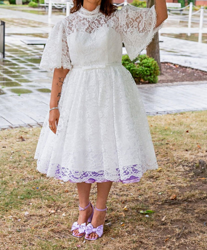 One off white lace wedding - one,