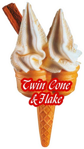 Twin ice cream cone double - ice,
