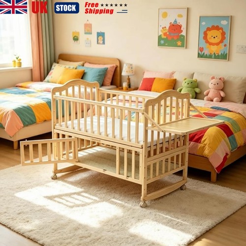 Wooden baby cot bed - 3-in-1,