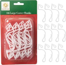 Large Gutter Hooks Christmas Rope String Light Hanger Clear Plastic Clips 32pcs