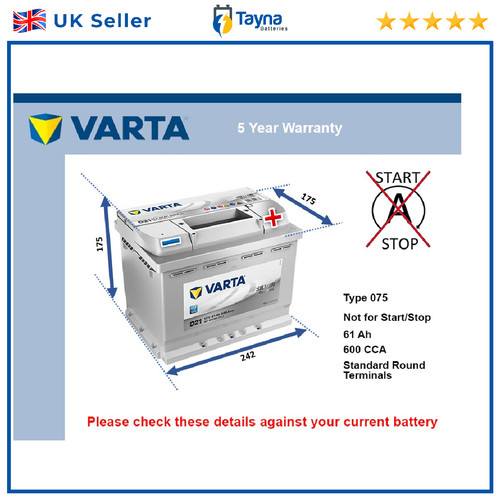 Car battery d21 varta 075 - d21,