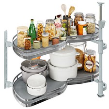 2 Tier Swing Tray Left Blind Corner Kitchen Cabinet Pull Out Organizer for 36"