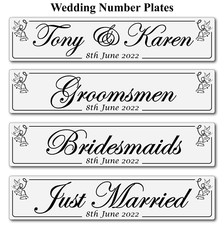 Just Married Wedding Car Number Plates Bride Groom Gift, Personalised Customised