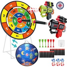 73 cm Large Dart Board for Kids, Double-Sided Dart Board with Toy Guns and Darts