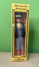 Vintage 1970s Monarch Airlines Air Hostess Doll. Rexard Dolls Around 7.5 Inches