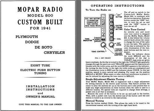 Chrysler 1941 mopar radio - -,