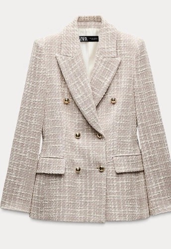 Zara pink textured blazer - pink,