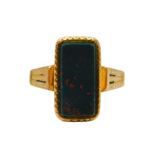 19th Century 9ct Gold Large Bloodstone Panel Signet Ring Antique c1840