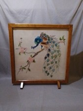 Vintage Wooden Oak Embroidered