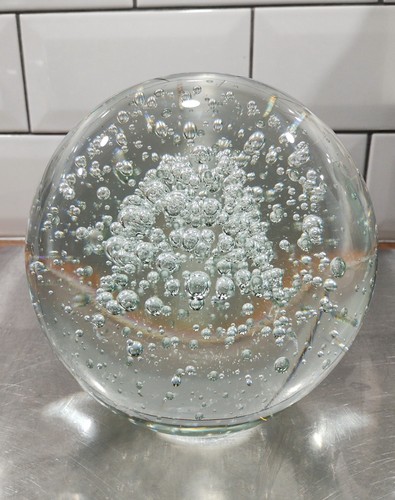 Large heavy glass ball clear - heavy,