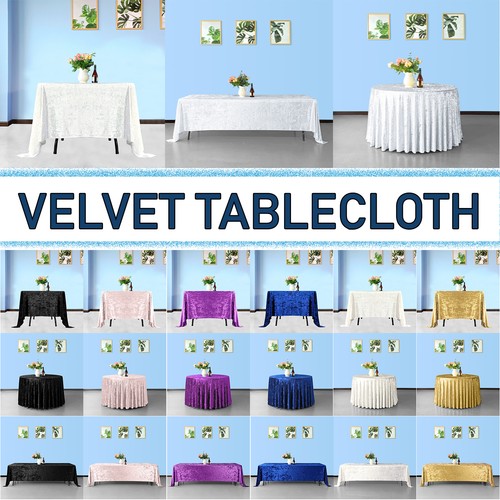 Crushed velvet tablecloth - crushed,