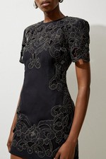 Karen Millen Mini Dress UK12 in Black RRP £349