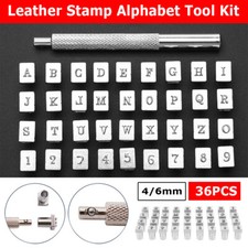36 PCS Leather Stamp Alphabet Letter Metal Punch Set Logo Stamp Craft Tools Kit