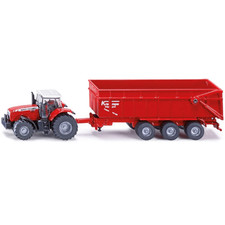 Siku 1844 Massey Ferguson Tractor With Krampe Trailer Toy Model