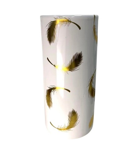 Gold feather pattern - feather, ceramic