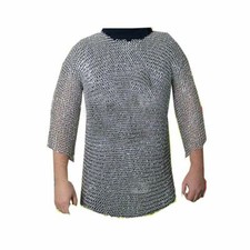 Aluminium Chainmail Shirt Butted Medieval Chain Mail Reenactment LARP Armour