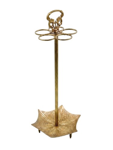 Vtg mcm brass umbrella - umbrella, cane