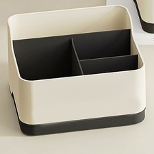 Remote Control Holder Desk Storage Organizer Box Container 4 Compartments For