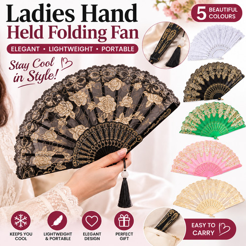Ladies folding hand fan - ladies,