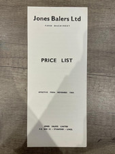 Jones Balers Ltd Price List