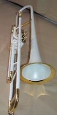 TRUMBONE New WHITE  Brass Bb flat Valve  Nickel Plated+MOUTHPIECE+FAST SHIP